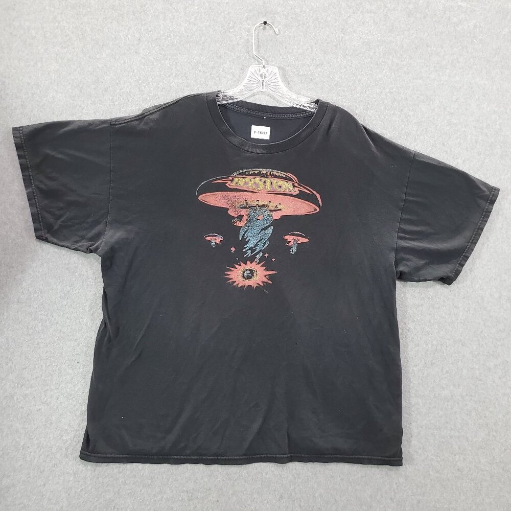 Boston UFO Men Shirt 2XL Black Rock Band Graphic Crew‎ Neck Short Sleeve Tee
